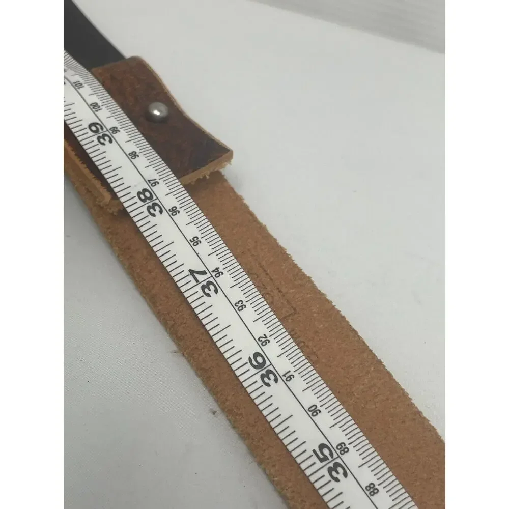 Express Design Studio Leather Belt Brown‎ Designer Style Buckle Size 34